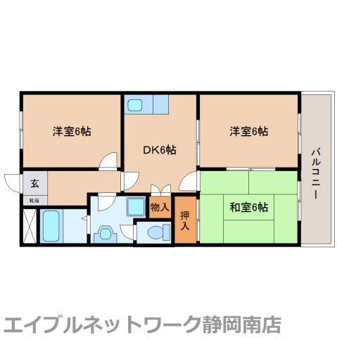 パレスフォーシーズン(3DK/2階)の間取り写真