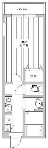 パークハイム高円寺(1K/2階)の間取り写真