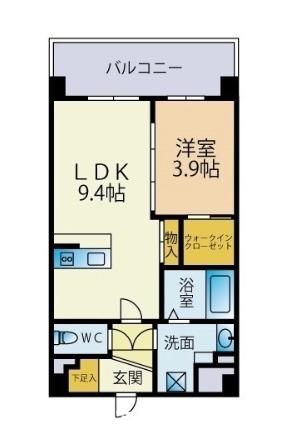メゾン・ド・ボヌール(1LDK/4階)の間取り写真