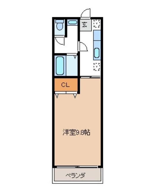 マンション・スミオ(1K/1階)の間取り写真