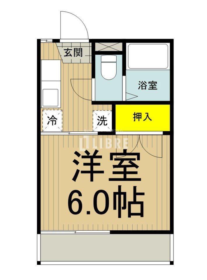 フォーブル三上(1K/2階)の間取り写真