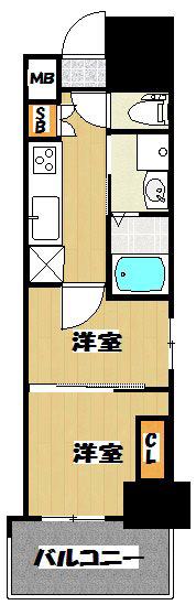 CLUB ORIENT NO.103(2K/12階)の間取り写真