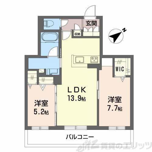 シャーメゾンステージ茨木春日(2LDK/3階)の間取り写真