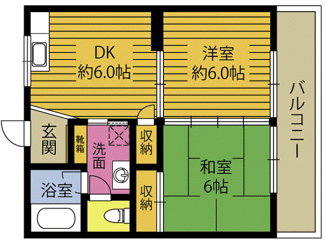 フォレスト永興(2DK/3階)の間取り写真