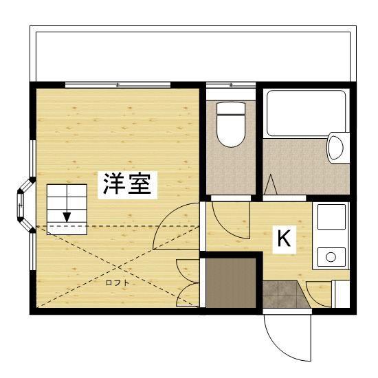 メゾンドソレイユ(1K/2階)の間取り写真