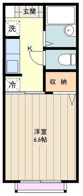ロワール(1K/1階)の間取り写真