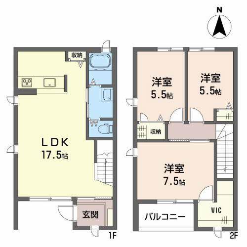 ディアスパルモ(3LDK/1階)の間取り写真