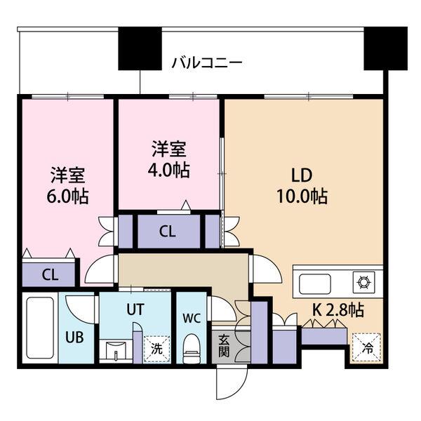 MJ SQUARE KOTONI(2LDK/2階)の間取り写真