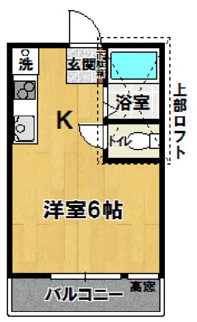 エミーヒルズ1(ワンルーム/2階)の間取り写真