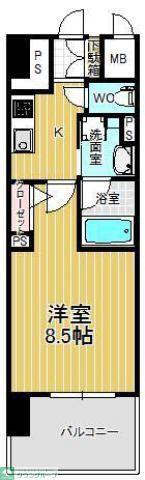 セレニティー大須(1K/10階)の間取り写真