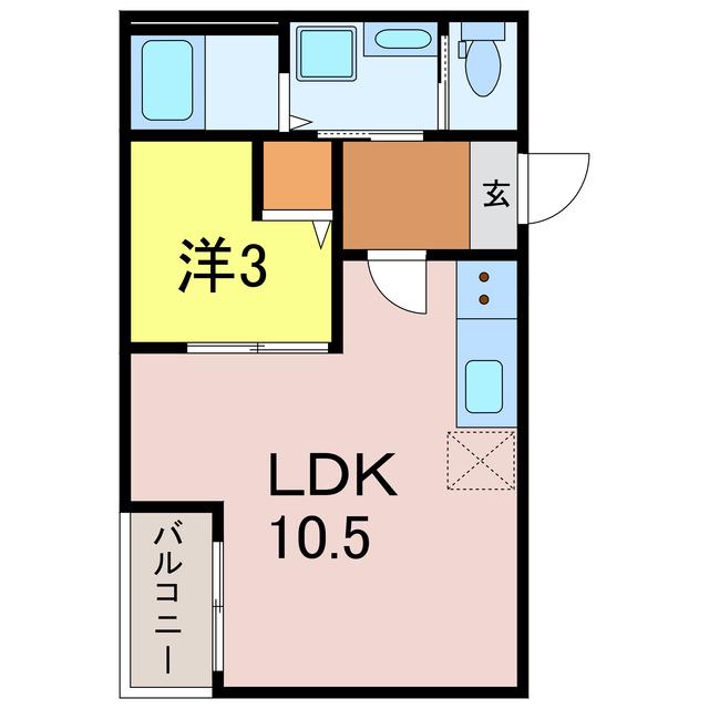 JACK KAMISHIGEHARAI(1LDK/3階)の間取り写真