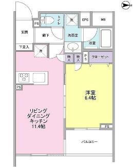 デュエット北千住マキア(1LDK/3階)の間取り写真