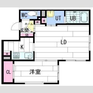 KULTA北13条東I(1LDK/2階)の間取り写真