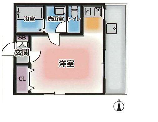メゾンティファニー(ワンルーム/7階)の間取り写真