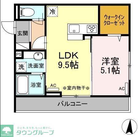 アビタシオン中央林間(1LDK/1階)の間取り写真