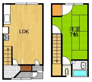 マリンハイツ原井(1LDK/1階)の間取り写真
