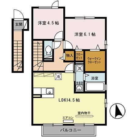 トワメゾンIII(2LDK/2階)の間取り写真