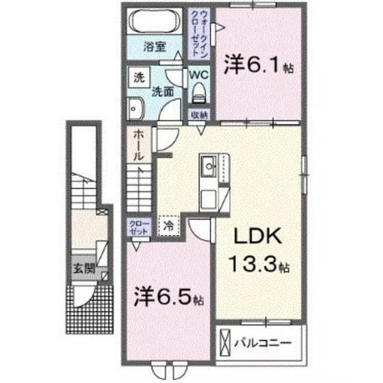 グランテラス IV(2LDK/2階)の間取り写真