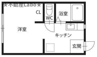 ピース・ヴィエント(ワンルーム/3階)の間取り写真