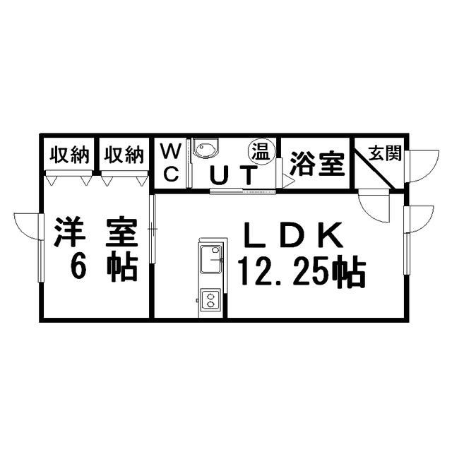 ワンダフル22(1LDK/1階)の間取り写真