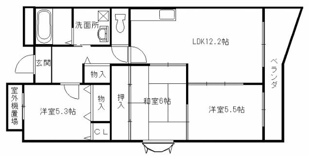 ガーデンライフ旭ヶ丘(3LDK/3階)の間取り写真
