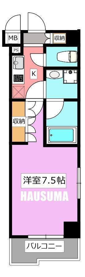 ルーブル板橋泉町壱番館(1K/4階)の間取り写真