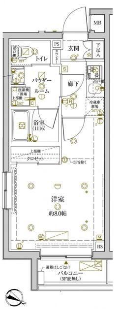 クレイシアアイズ学芸大学(1K/3階)の間取り写真