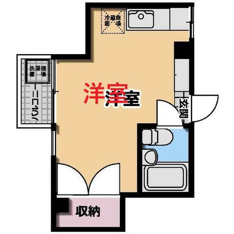 鯨岡マンション(ワンルーム/2階)の間取り写真