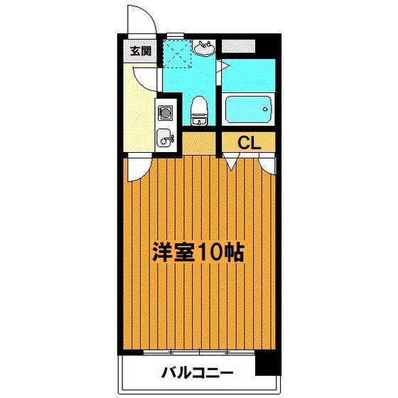 ヴィラ虎丸(1K/2階)の間取り写真