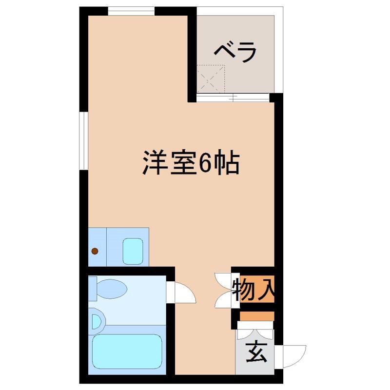 トクワⅠ(ワンルーム/2階)の間取り写真