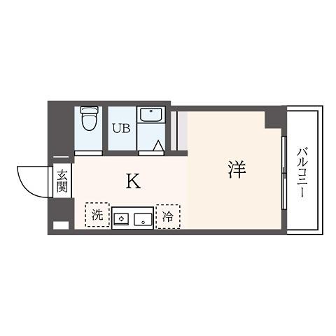 エクシブ5(1K/2階)の間取り写真