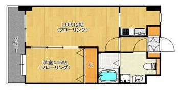 ローズモント・フレア博多駅東(1LDK/11階)の間取り写真