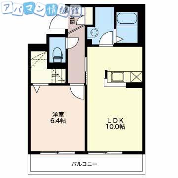 べレオ笹口(1LDK/1階)の間取り写真
