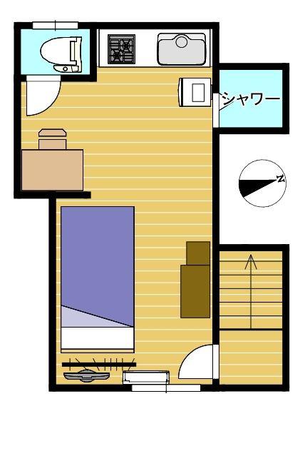 日欧アパートメント(ワンルーム/2階)の間取り写真
