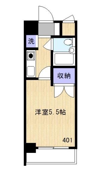 サニーヒル北小金(1K/2階)の間取り写真