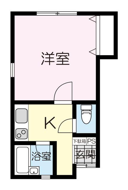 ドミールササキ(1K/1階)の間取り写真