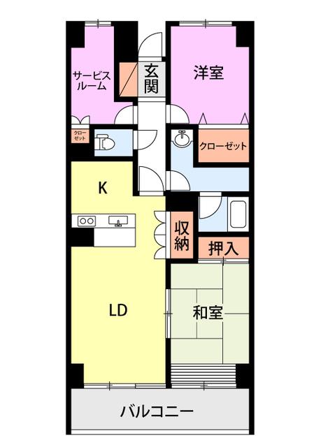 アスティオン東中島(2SLDK/3階)の間取り写真