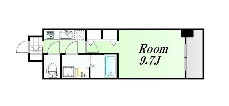 セイル淀屋橋(1K/3階)の間取り写真