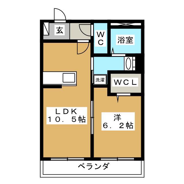 HOPE(1LDK/3階)の間取り写真