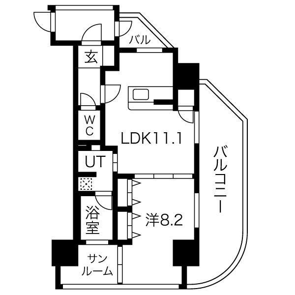 さくらHILLS ARAKO(1LDK/7階)の間取り写真