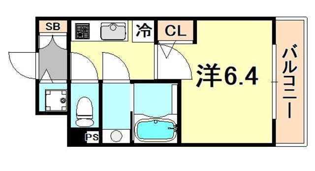 S-RESIDENCE神戸元町(1K/15階)の間取り写真