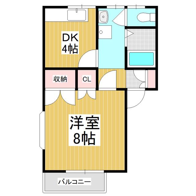 メゾン並柳B(1DK/2階)の間取り写真
