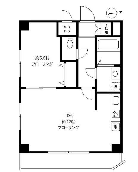 セントエルモ阿佐ヶ谷北(1LDK/5階)の間取り写真
