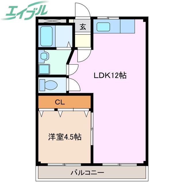 サンハイム宮西(1LDK/1階)の間取り写真