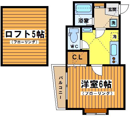 DSコート21(1K/2階)の間取り写真