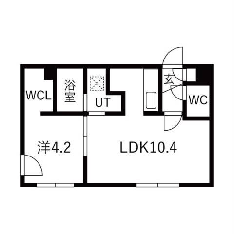 BELL COURT発寒南(1LDK/3階)の間取り写真