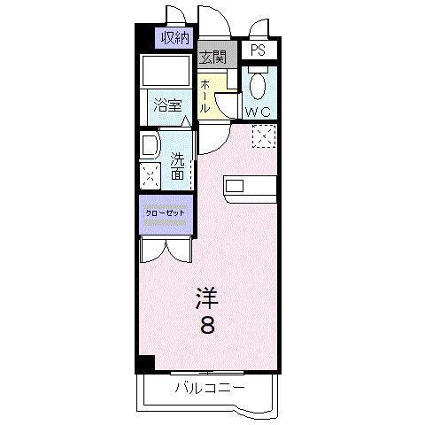 アヴァンシアM(ワンルーム/2階)の間取り写真