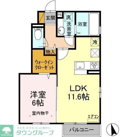 フルール(1LDK/1階)の間取り写真