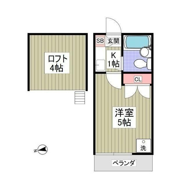 ロゼリア(1K/1階)の間取り写真
