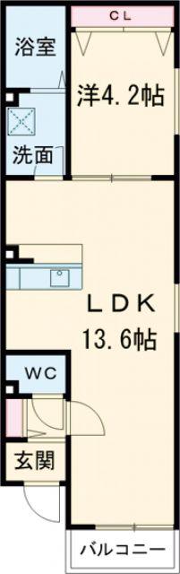 BC大金(1LDK/2階)の間取り写真